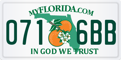 FL license plate 0716BB