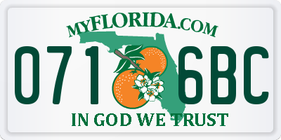 FL license plate 0716BC