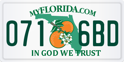 FL license plate 0716BD