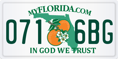 FL license plate 0716BG
