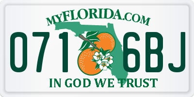 FL license plate 0716BJ