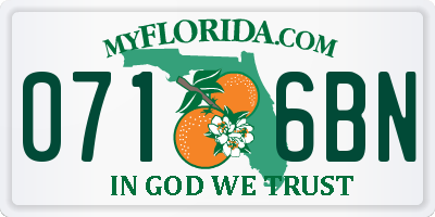 FL license plate 0716BN