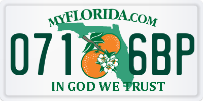 FL license plate 0716BP