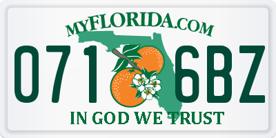 FL license plate 0716BZ