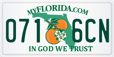 FL license plate 0716CN