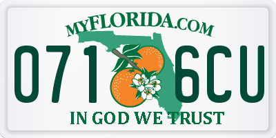 FL license plate 0716CU