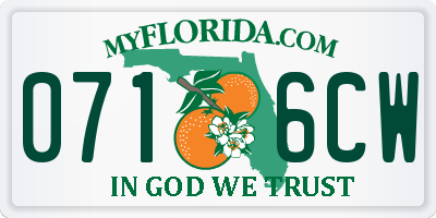 FL license plate 0716CW