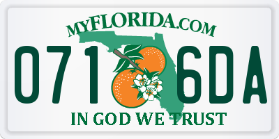 FL license plate 0716DA