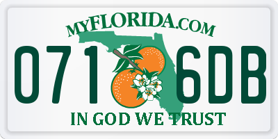 FL license plate 0716DB