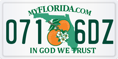 FL license plate 0716DZ