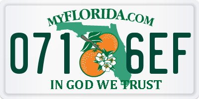 FL license plate 0716EF