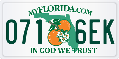FL license plate 0716EK