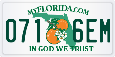 FL license plate 0716EM