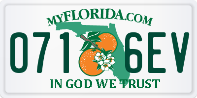 FL license plate 0716EV