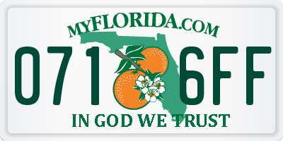 FL license plate 0716FF