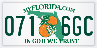 FL license plate 0716GC
