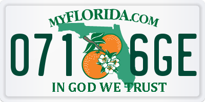 FL license plate 0716GE