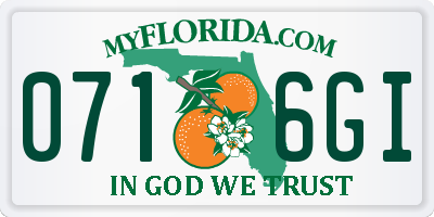 FL license plate 0716GI