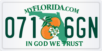 FL license plate 0716GN