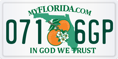 FL license plate 0716GP