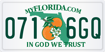 FL license plate 0716GQ