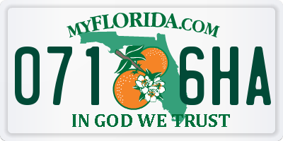 FL license plate 0716HA