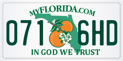 FL license plate 0716HD