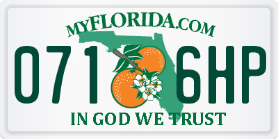 FL license plate 0716HP