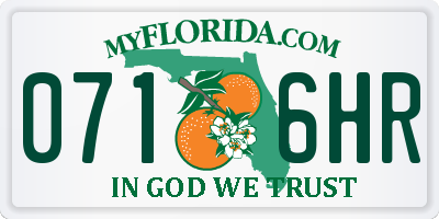 FL license plate 0716HR