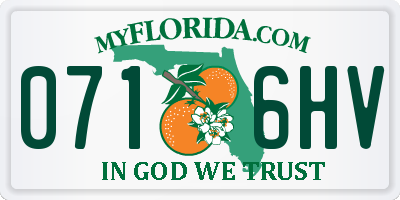 FL license plate 0716HV