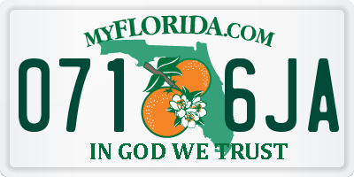 FL license plate 0716JA
