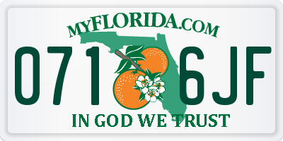 FL license plate 0716JF