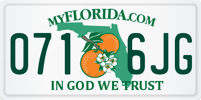 FL license plate 0716JG