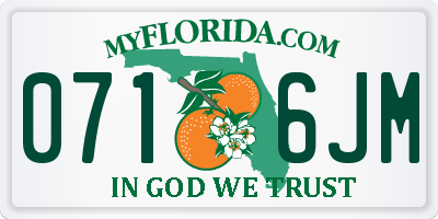 FL license plate 0716JM
