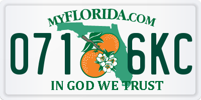FL license plate 0716KC