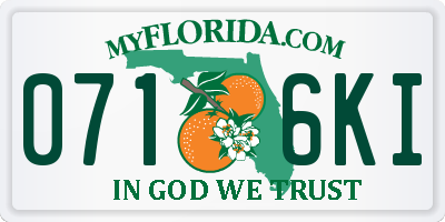 FL license plate 0716KI