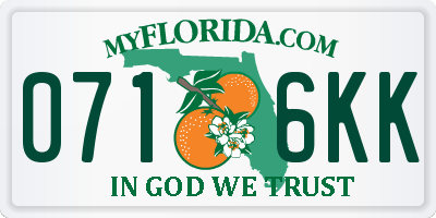FL license plate 0716KK
