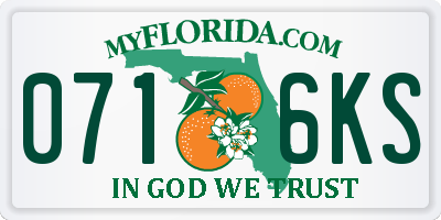 FL license plate 0716KS
