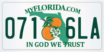 FL license plate 0716LA