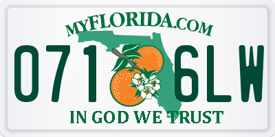 FL license plate 0716LW