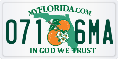 FL license plate 0716MA
