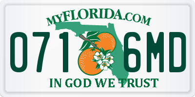 FL license plate 0716MD