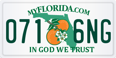 FL license plate 0716NG