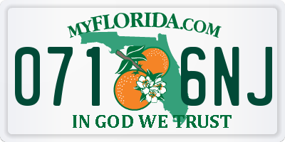 FL license plate 0716NJ