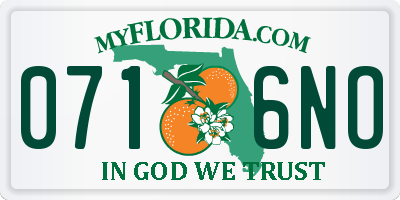 FL license plate 0716NO