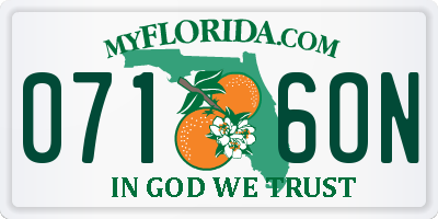 FL license plate 0716ON