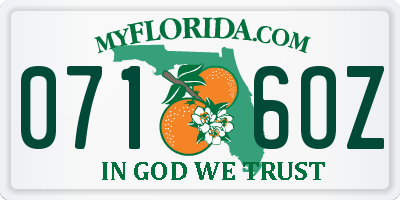 FL license plate 0716OZ