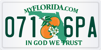 FL license plate 0716PA