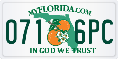 FL license plate 0716PC