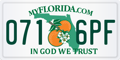 FL license plate 0716PF